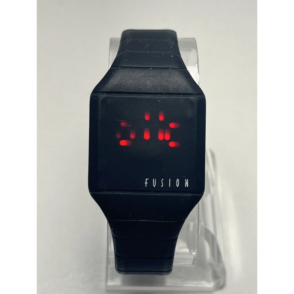 Fusion Kid's Digital Watch Black Silicone Band- New Battery‎